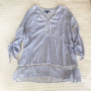 Zac & Rachel blue and white striped tunic top